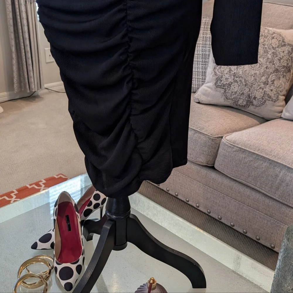 Black Ruched Dress - Picture 8 of 11